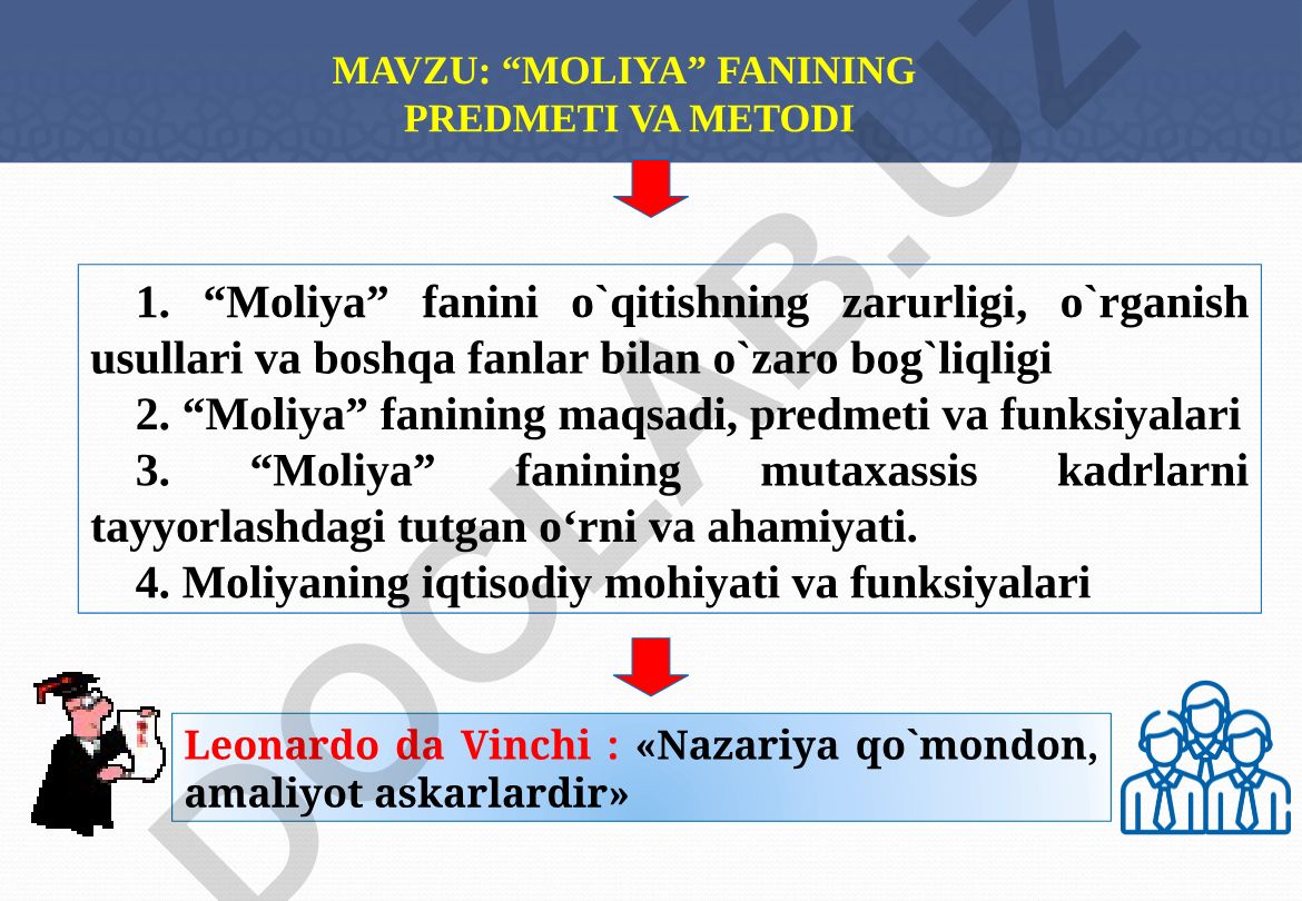 “Moliya” fanining predmeti va metodi