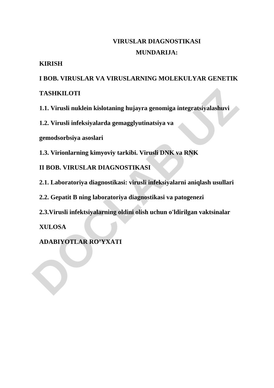 Viruslar diagnostikasi