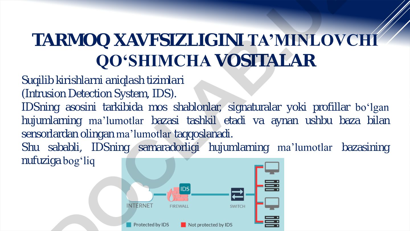 Suqilib kirishlarni aniqlash tizimlari (IDS) va ularning samaradorligi