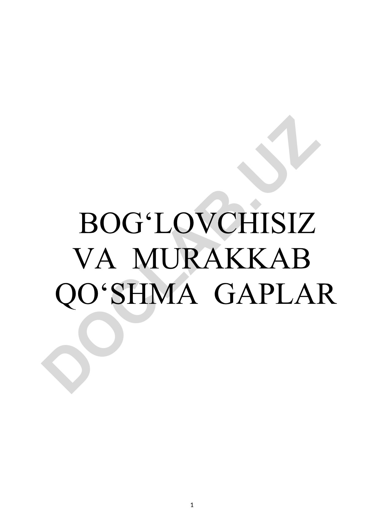 Bog'lovchisiz va murakkab qo'shma gaplar