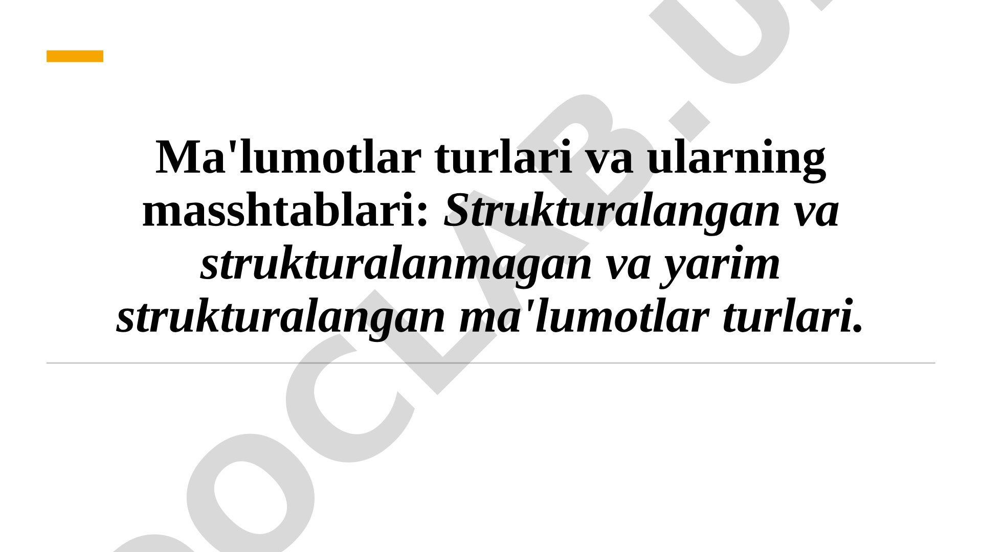 Ma'lumotlar turlari taqdimoti