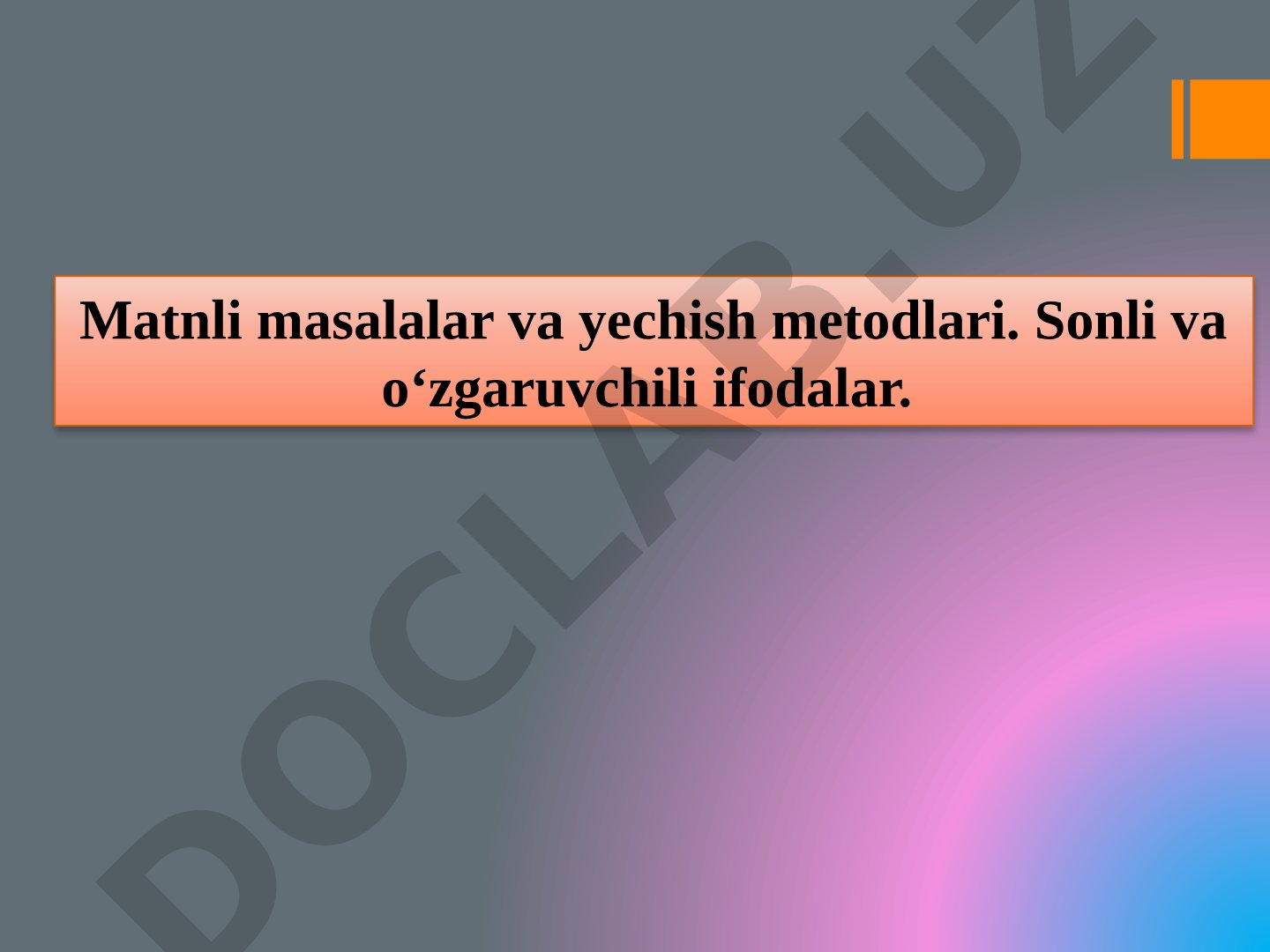 Matnli masalalar va yechish metodlari