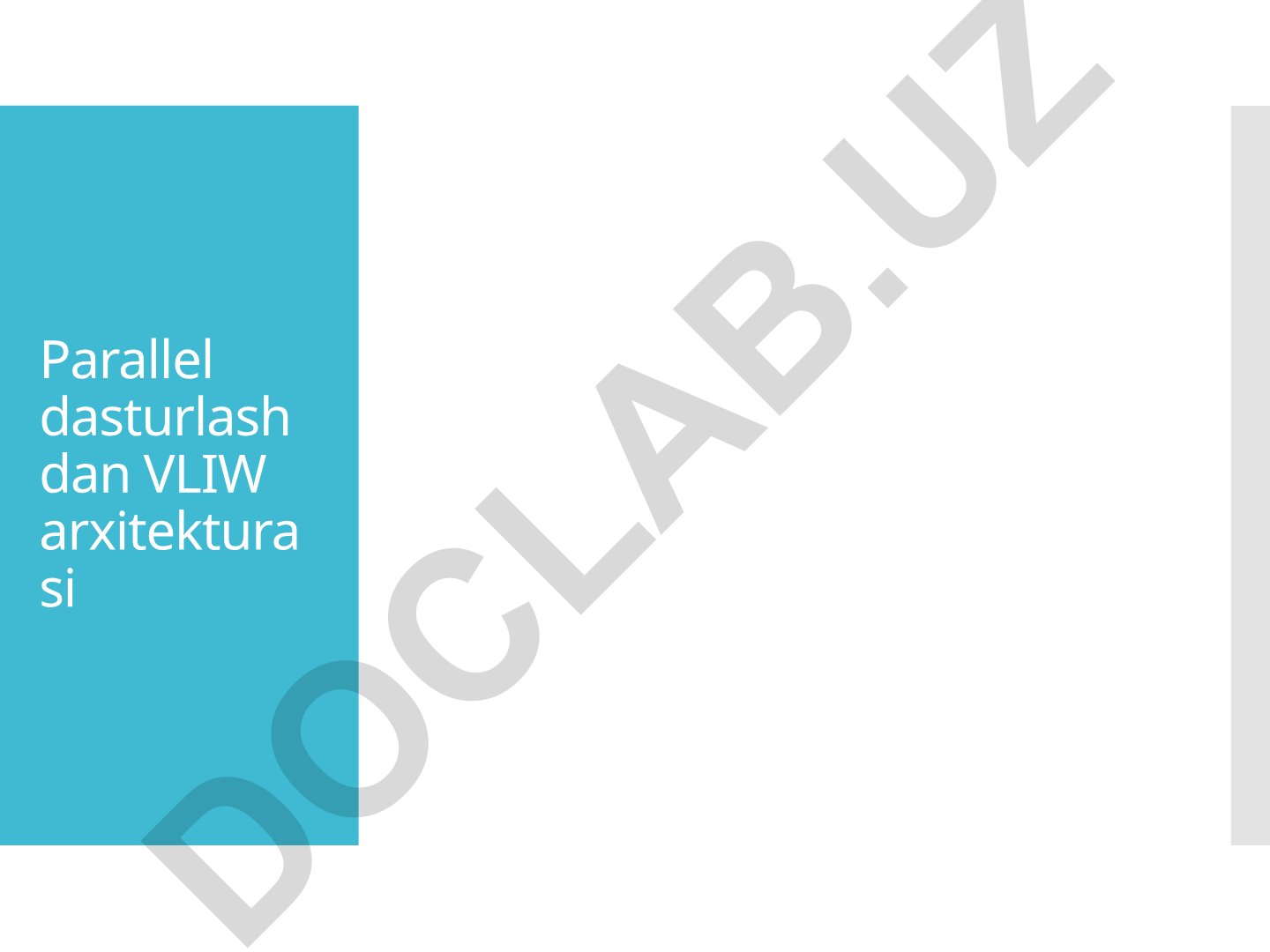 Parallel dasturlash va VLIW arxitekturasi
