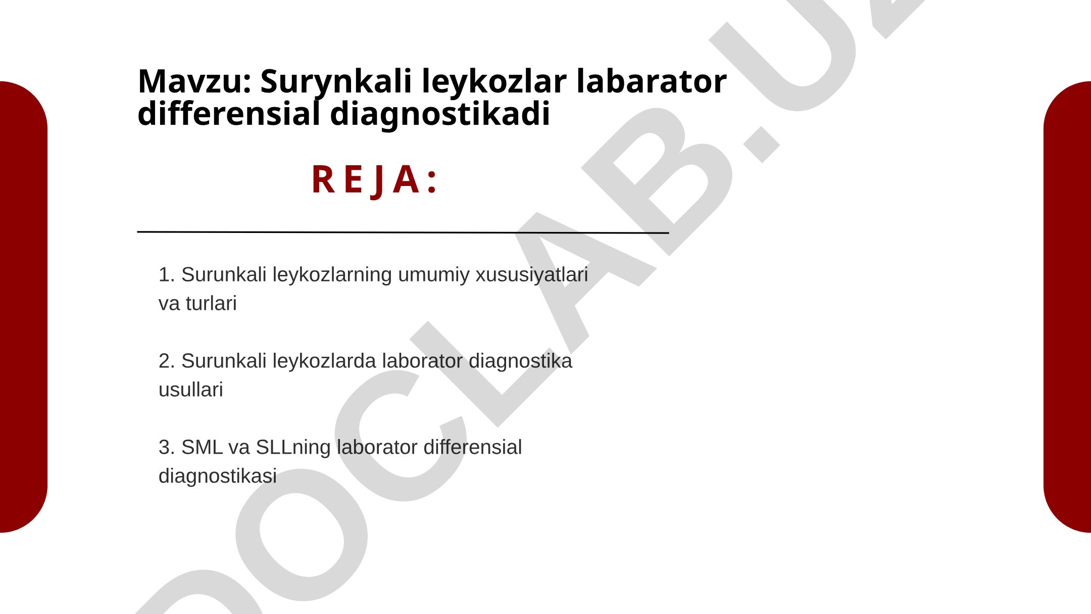 Surynkali leykozlar labarator differensial diagnostikadi
