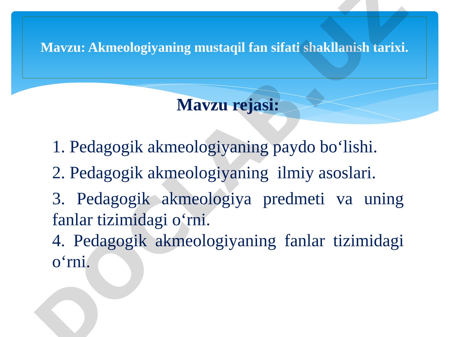 Akmeologiyaning mustaqil fan sifati shakllanish tarixi