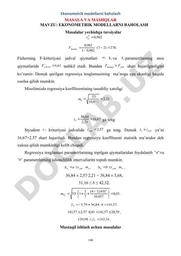 Ekonometrik modellarni baholash
