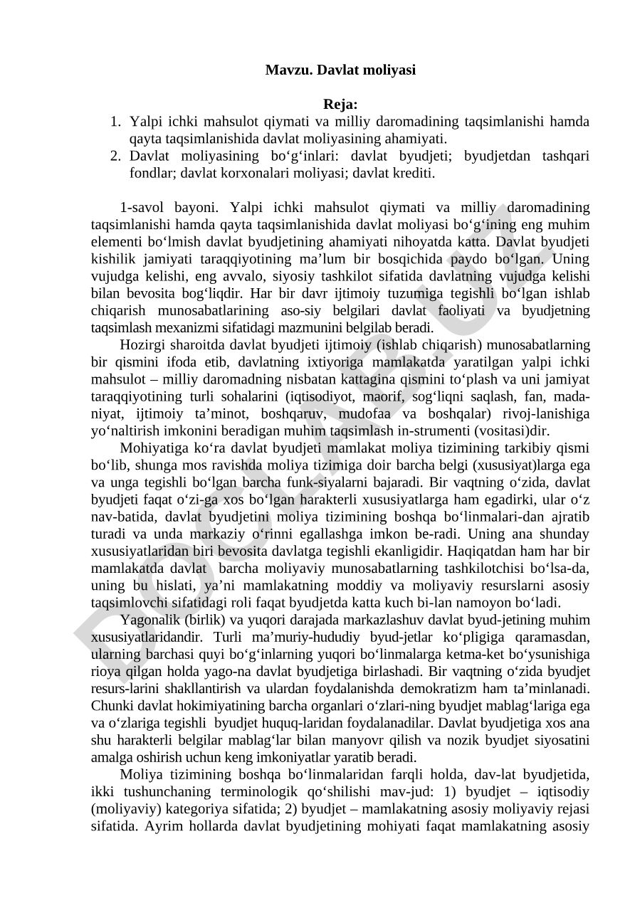 Davlat moliyasi