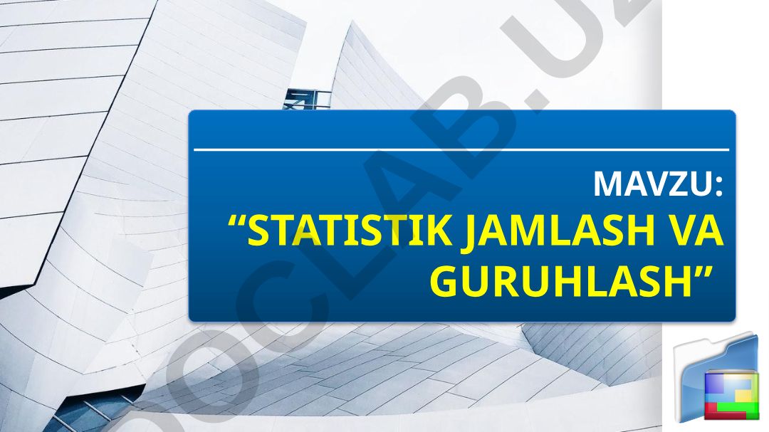 Statistik jamlash va guruhlash mavzusiga oid adabiyotlar