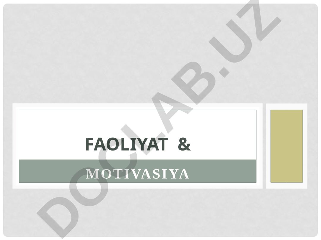 Faoliyat strukturasi va uning tarkibiy qismlari