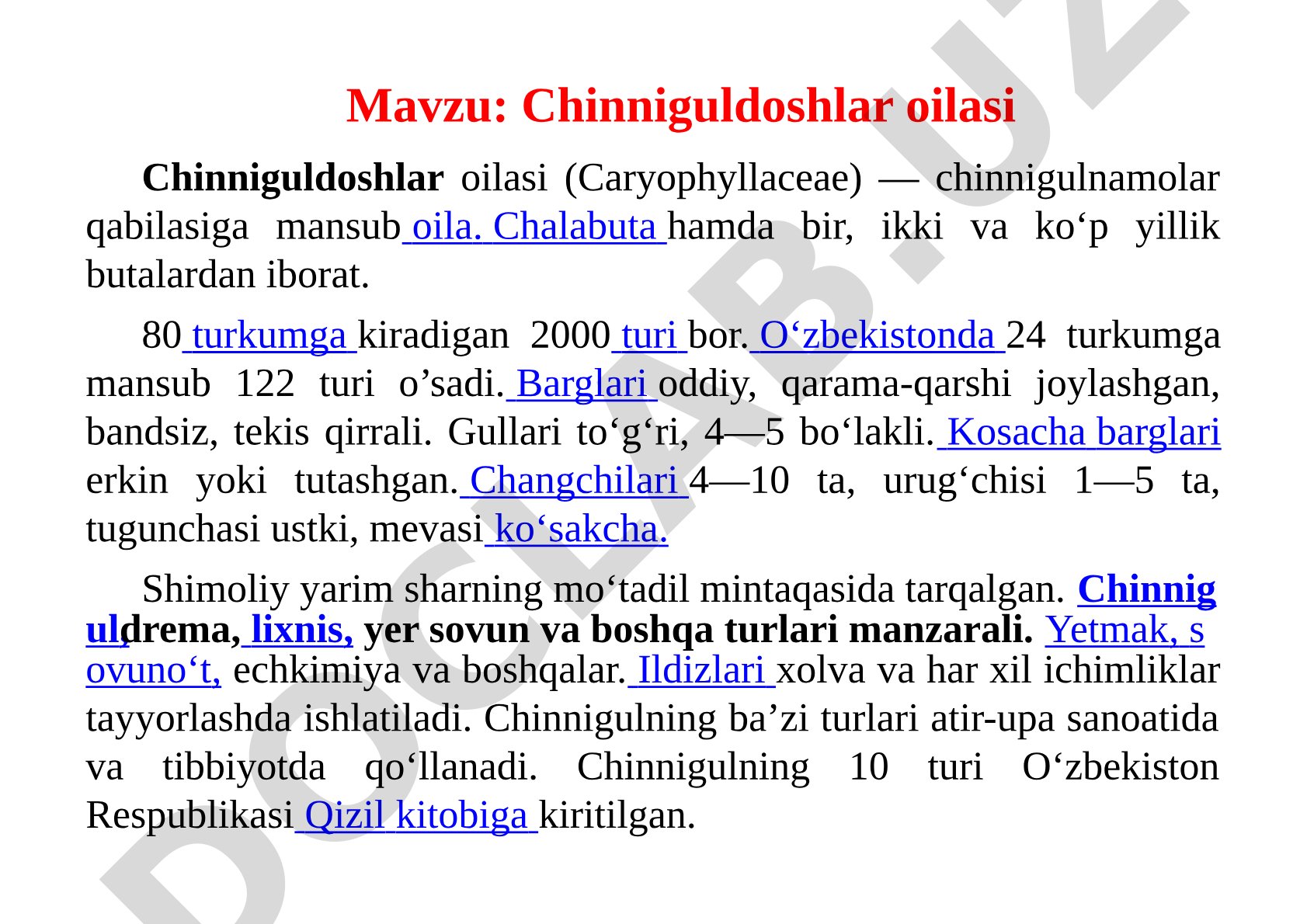 Chinniguldoshlar oilasi