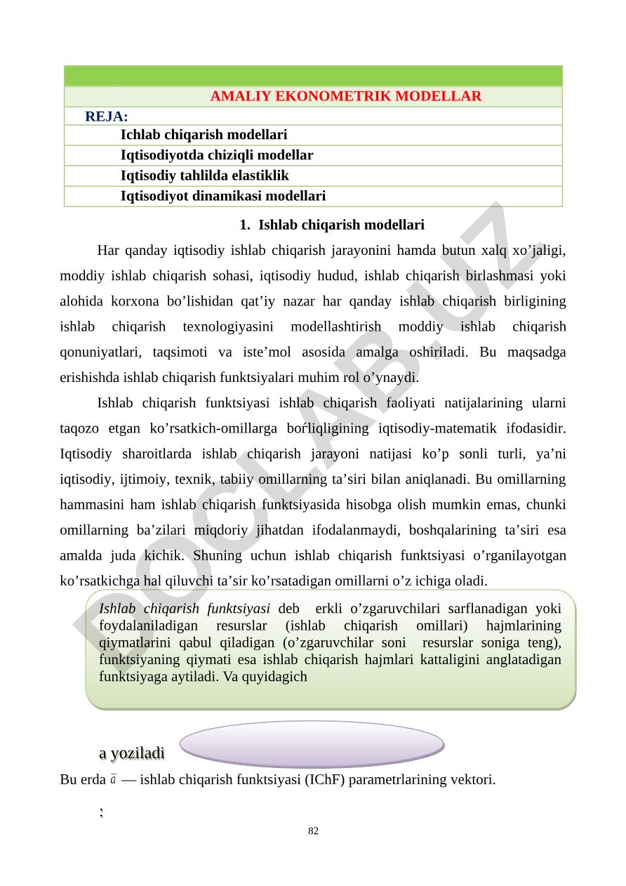 Amaliy ekonometrik modellar