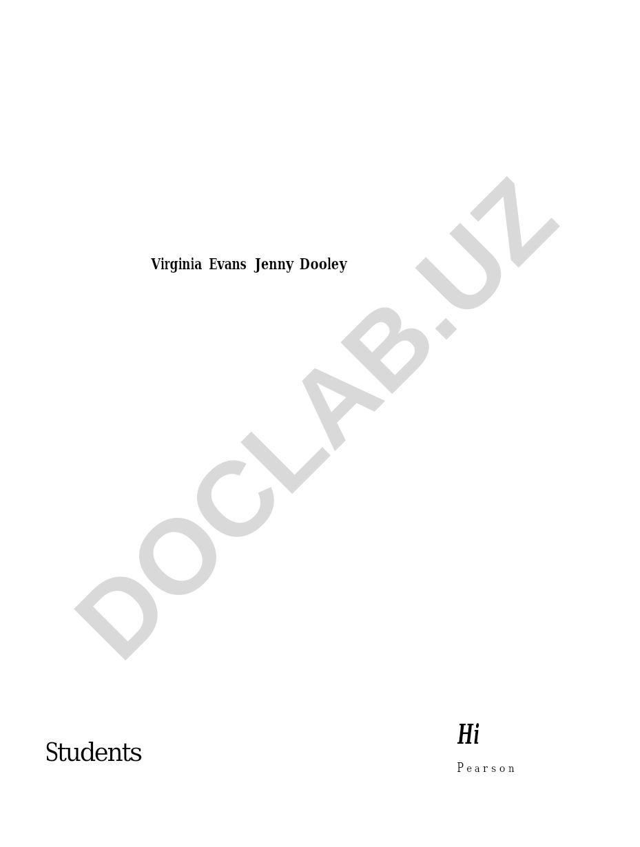 Virginia Evans Jenny Dooley Hi Pearson Students