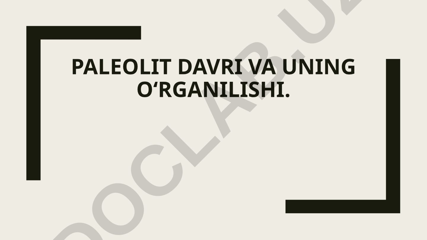 Paleolit davri va uning o‘rganilishi