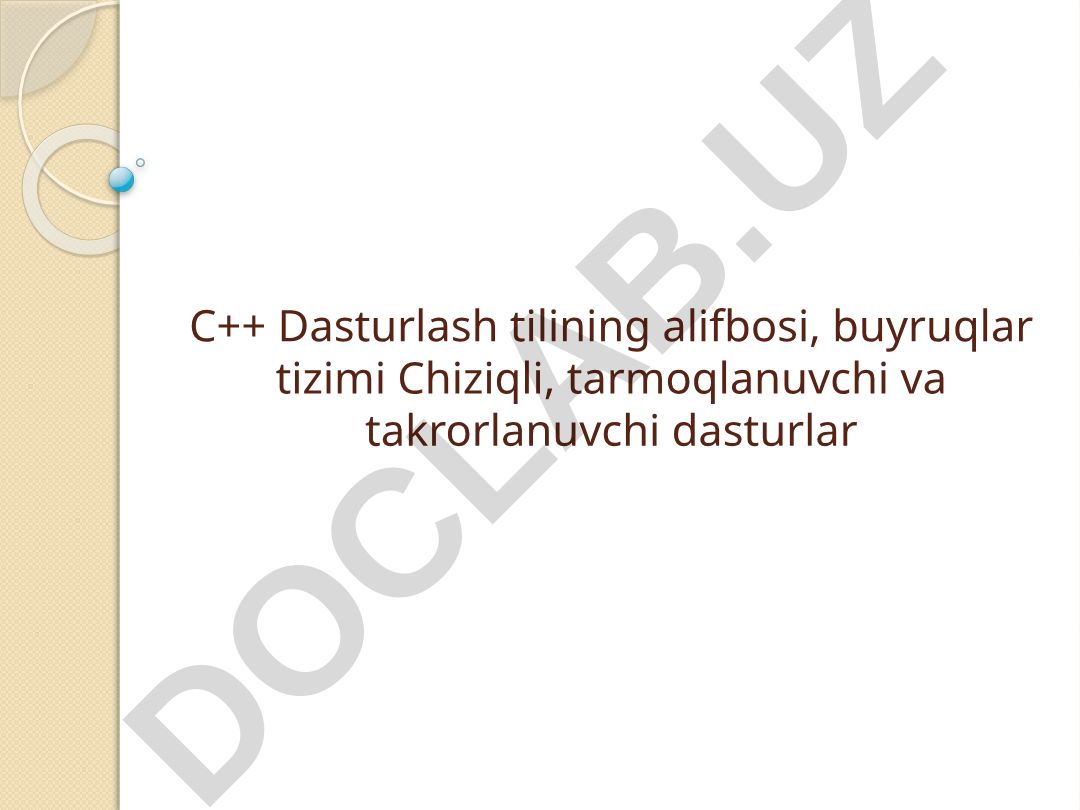 C++ dasturlash tili asoslari va dastur tuzilishi