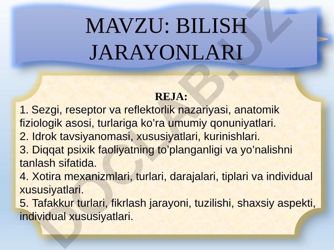 BILISH JARAYONLARI