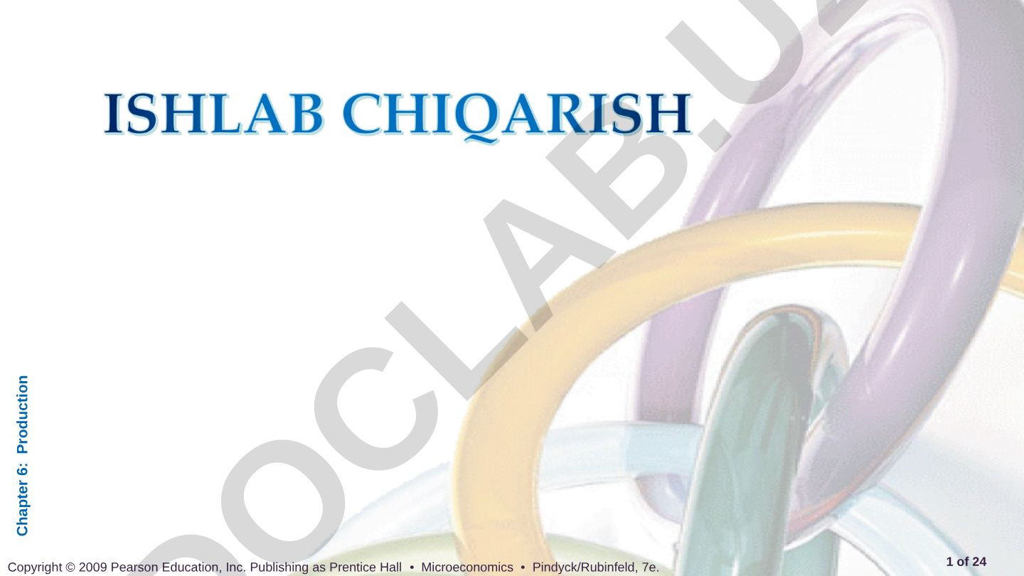 Ishlab chiqarish nazariyasi va texnologiyasi
