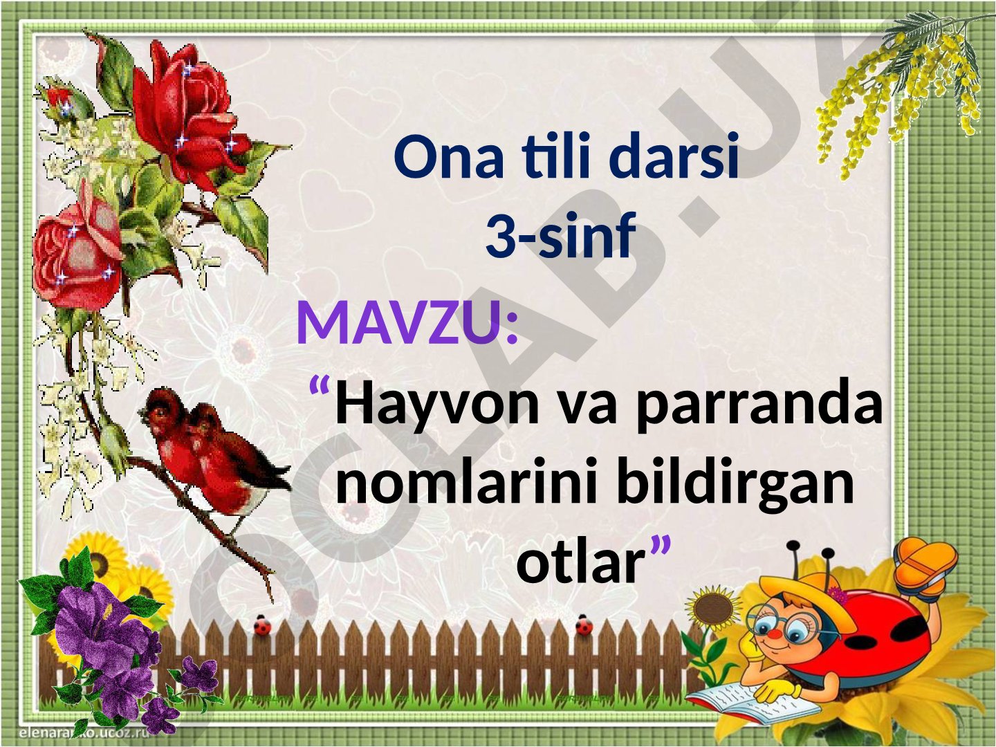 Hayvon va parranda nomlarini bildirgan otlar