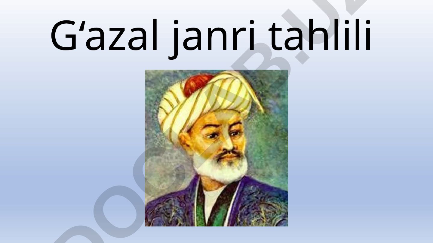 G‘azal janri tahlili va lirik janrlar