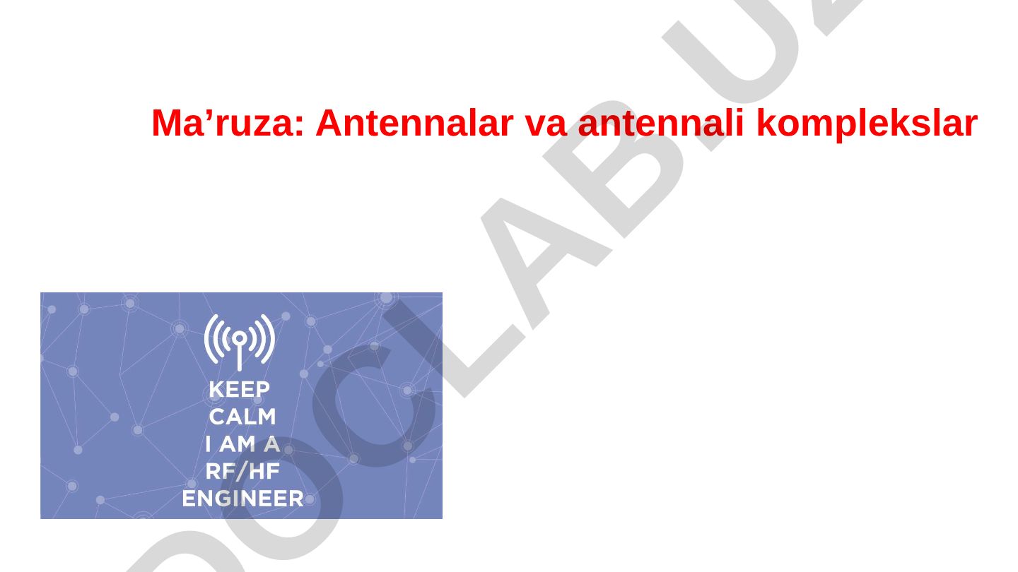 Antennalar va antennali komplekslar