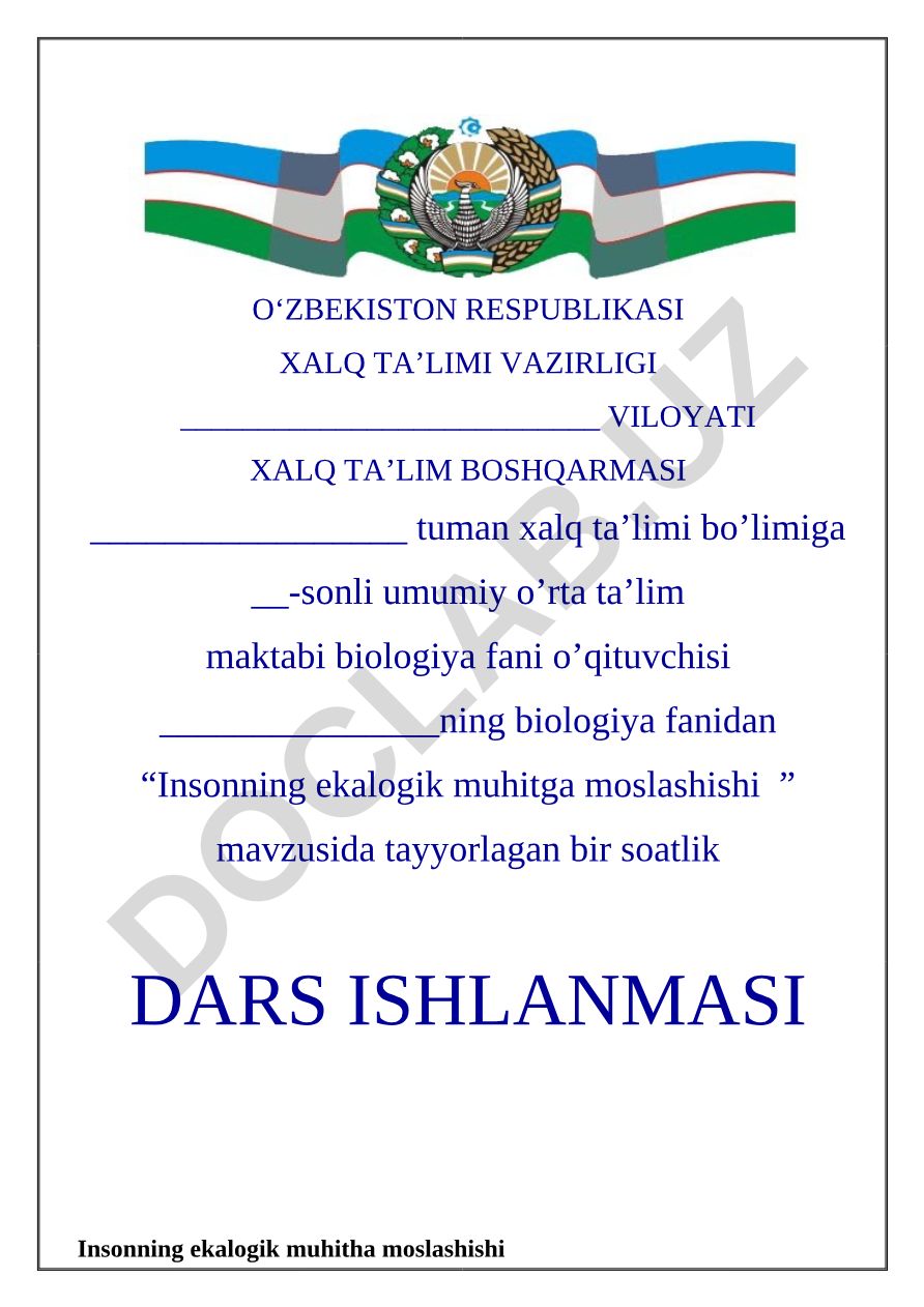 Insonning ekalogik muhitga moslashishi