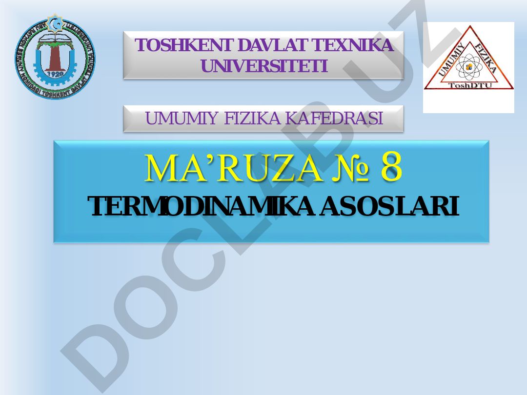 Termodinamika asoslari
