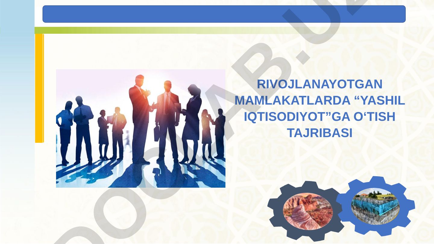 Rivojlanayotgan mamlakatlarda “Yashil iqtisodiyot”ga o‘tish tajribasi