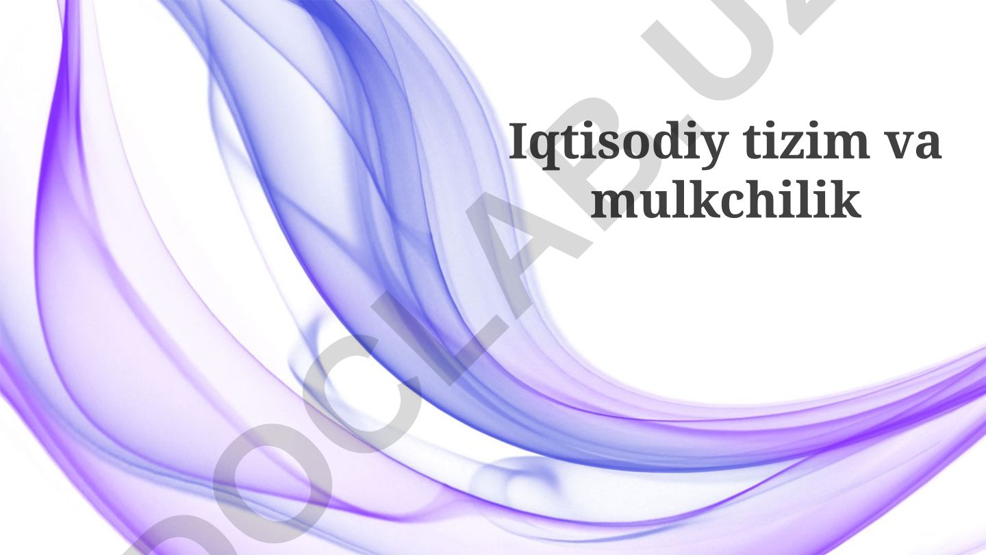 Iqtisodiy tizimlar va mulkchilik turlari