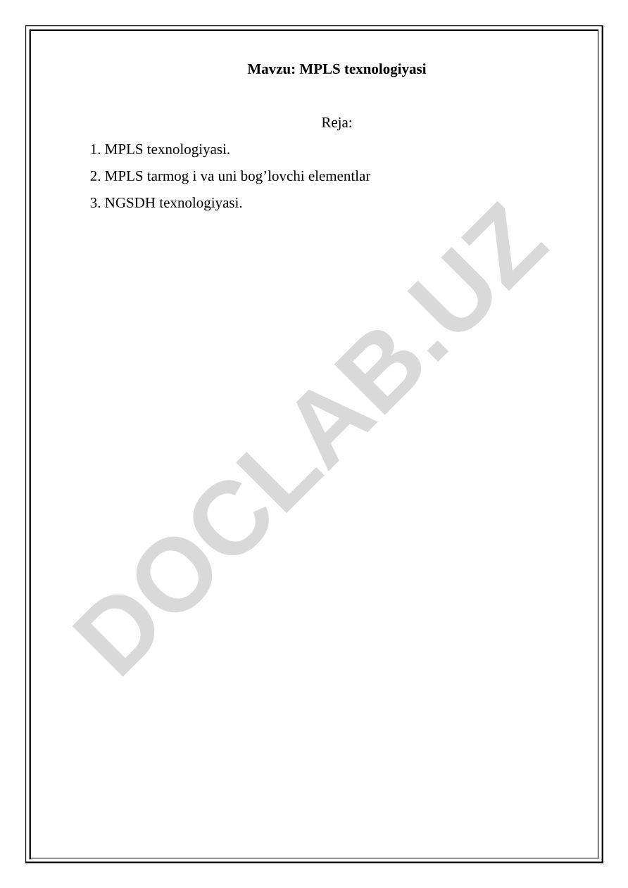 MPLS texnologiyasi