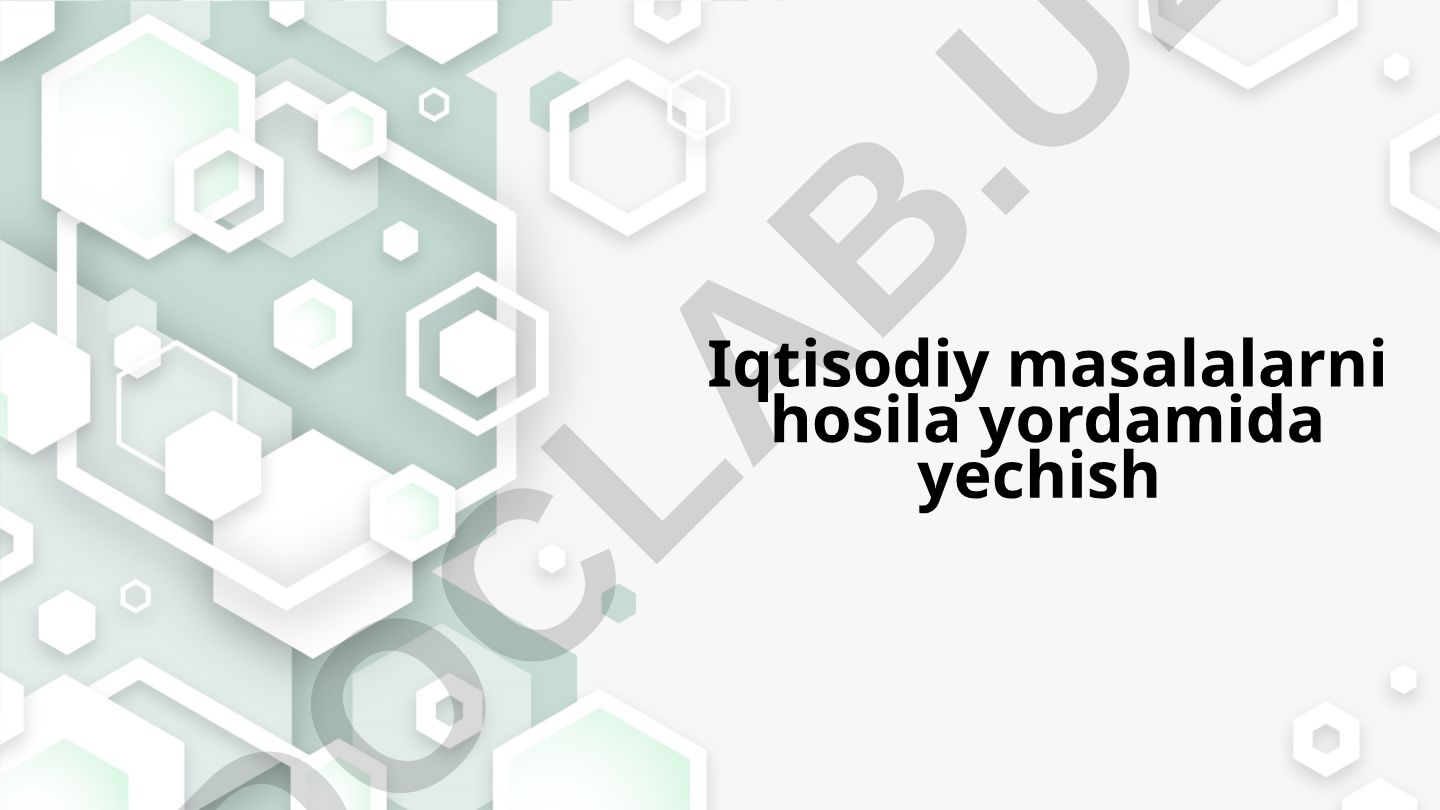 Funksiya hosilasining iqtisodiy tatbiqlari