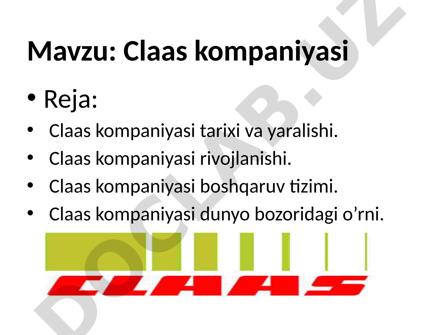 Claas kompaniyasi haqida taqdimot