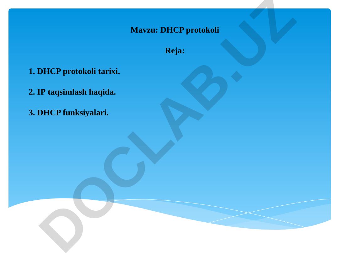 DHCP protokoli
