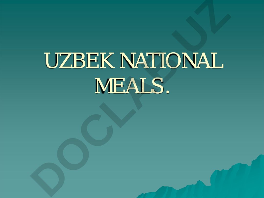 O'zbek milliy taomlari