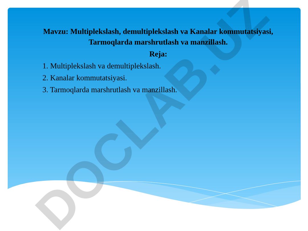 Multiplekslash, demultiplekslash va Kanallar kommutatsiyasi, Tarmoqlarda marshrutlash va manzillash