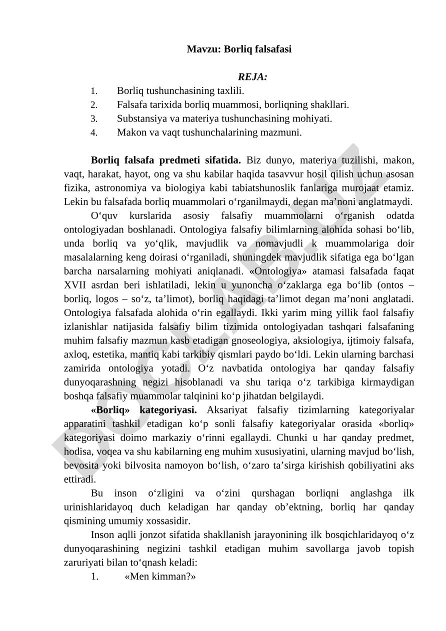 Borliq falsafasi