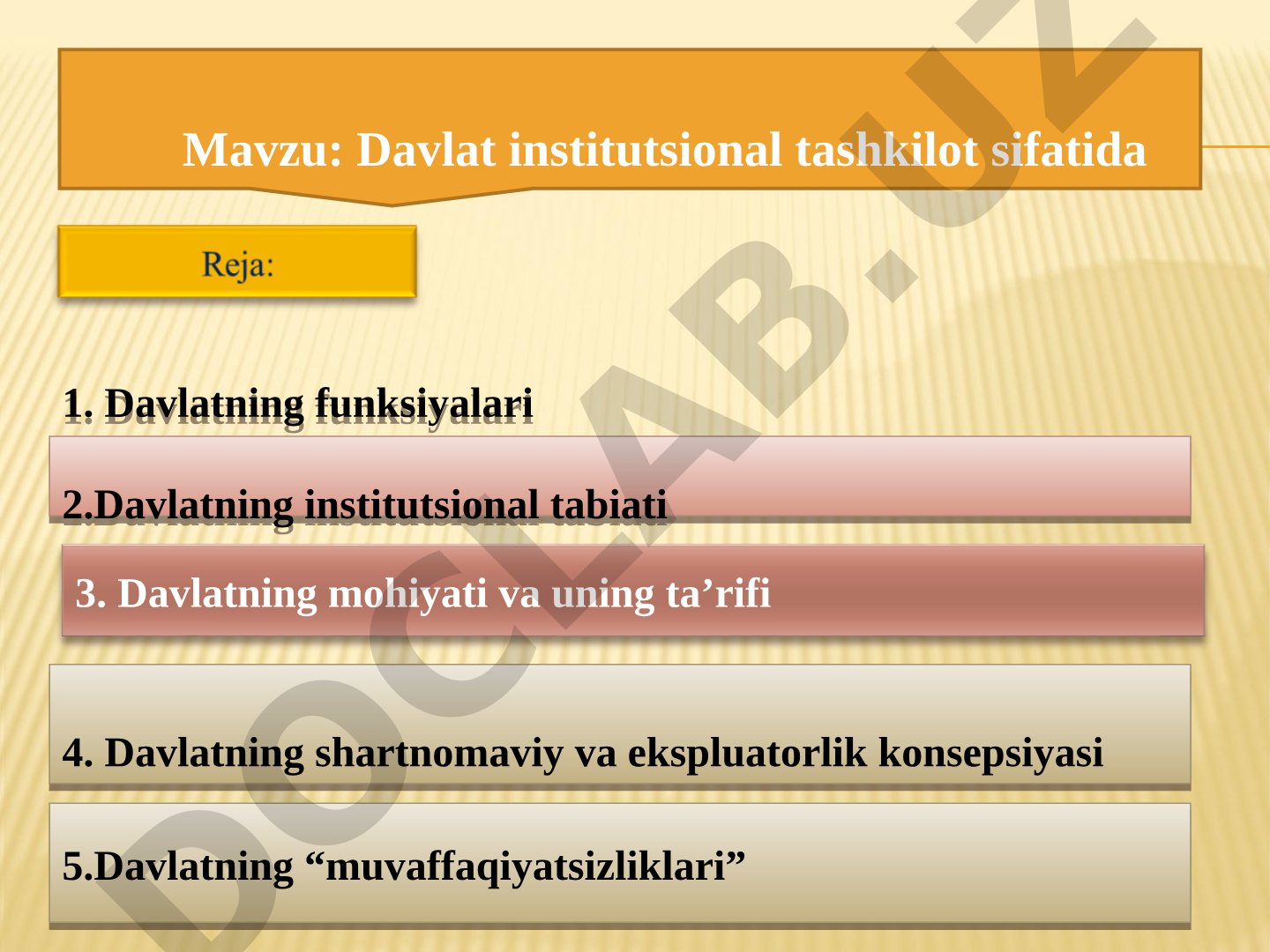 Davlat institutsional tashkilot taqdimoti