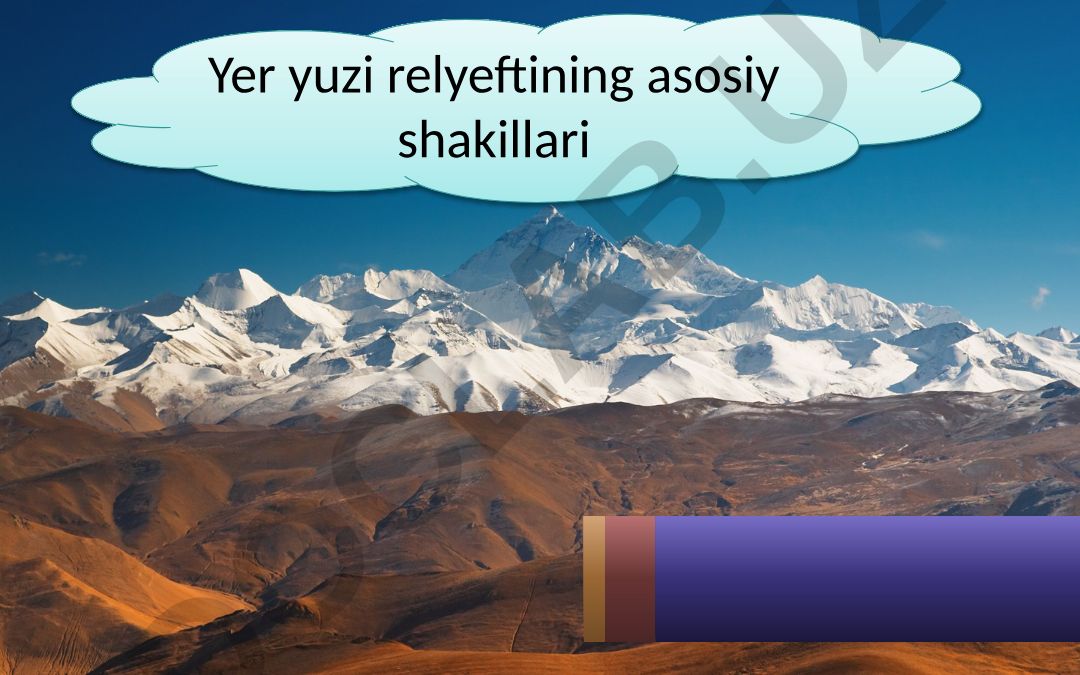 Yer yuzi relyeftining asosiy shakillari