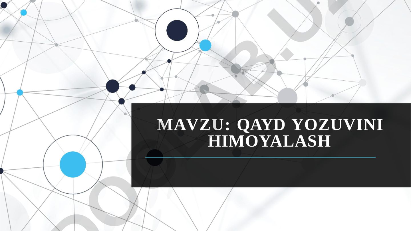 Qayd yozuvini himoyalash reja