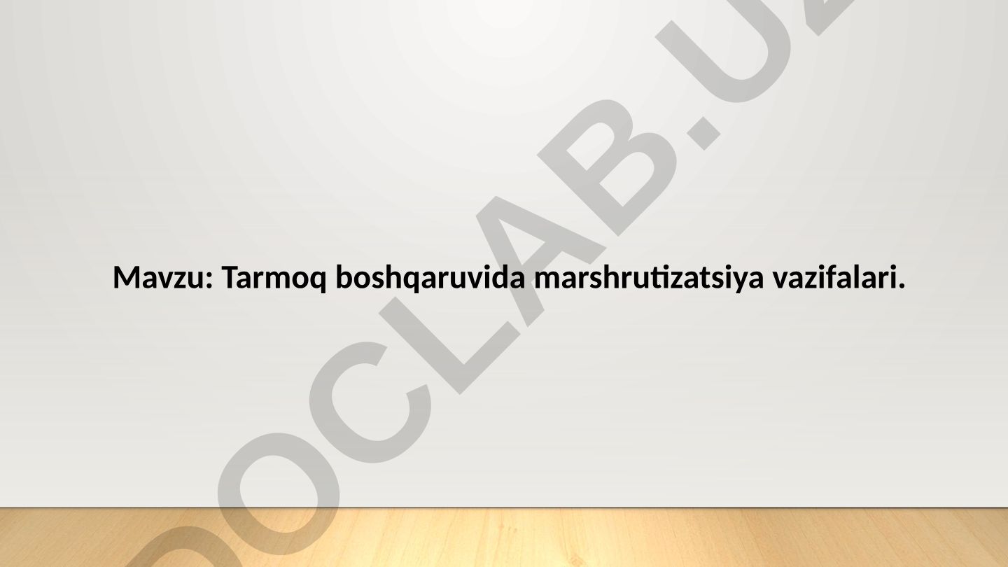 Tarmoq boshqaruvida marshrutizatsiya vazifalari