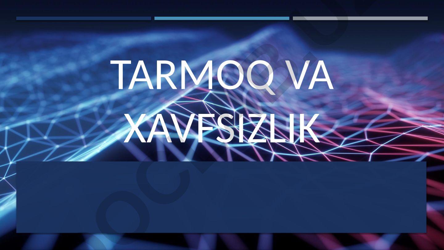 Tarmoq xavfsizligi: protokollar, hujum turlari va himoya usullari
