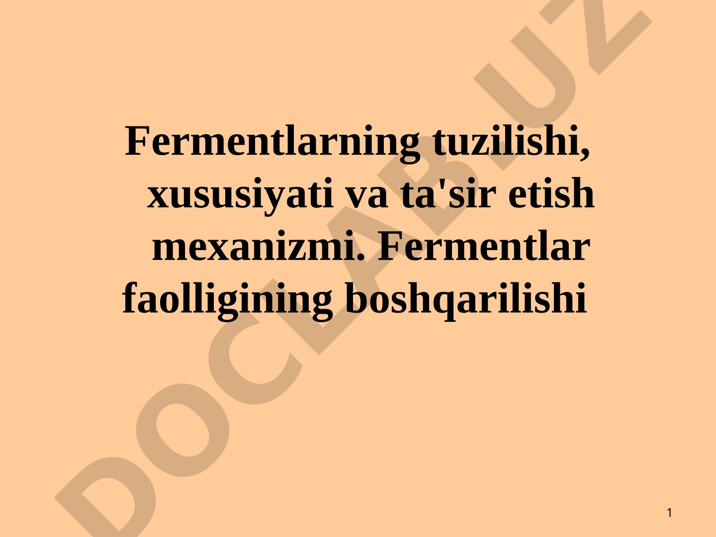 Fermentlar haqida ma'ruza taqdimoti