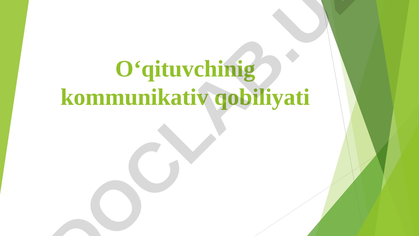 O‘qituvchinig kommunikativ qobiliyati