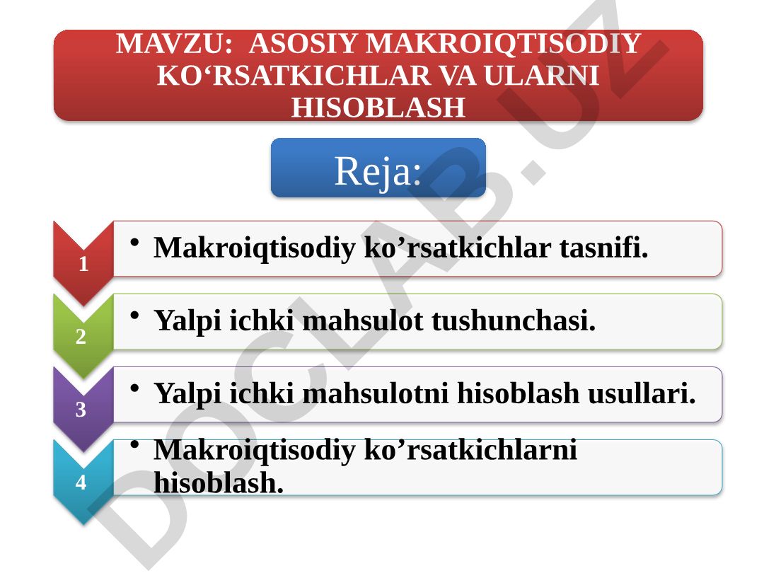 ASOSIY MAKROIQTISODIY KO‘RSATKICHLAR VA ULARNI HISOBLASH