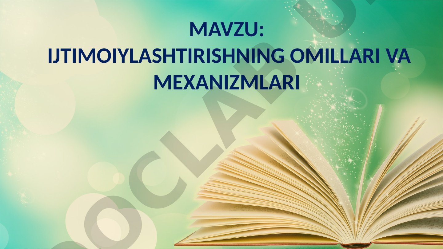 Ijtimoiylashtirishning omillari va mexanizmlari