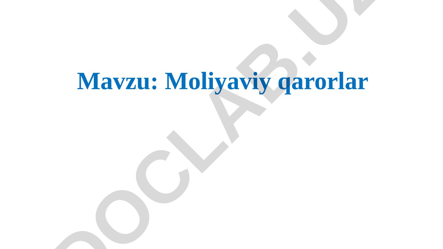 Moliyaviy qarorlar