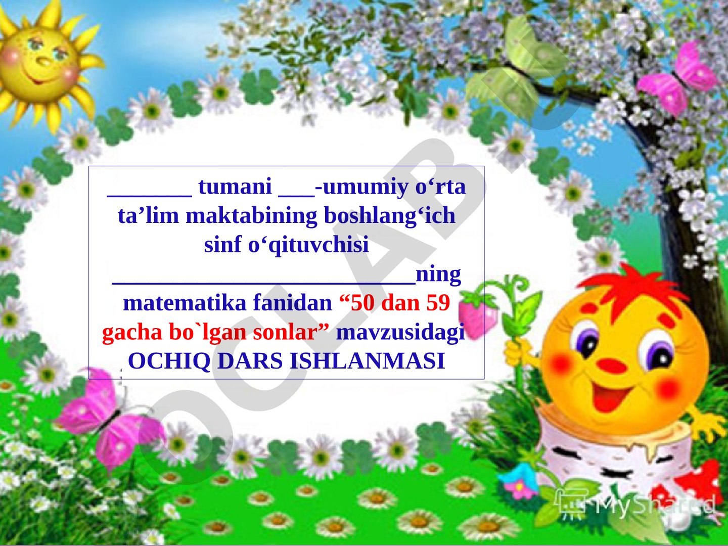 Matematika fanidan ochiq dars ishlanmasi