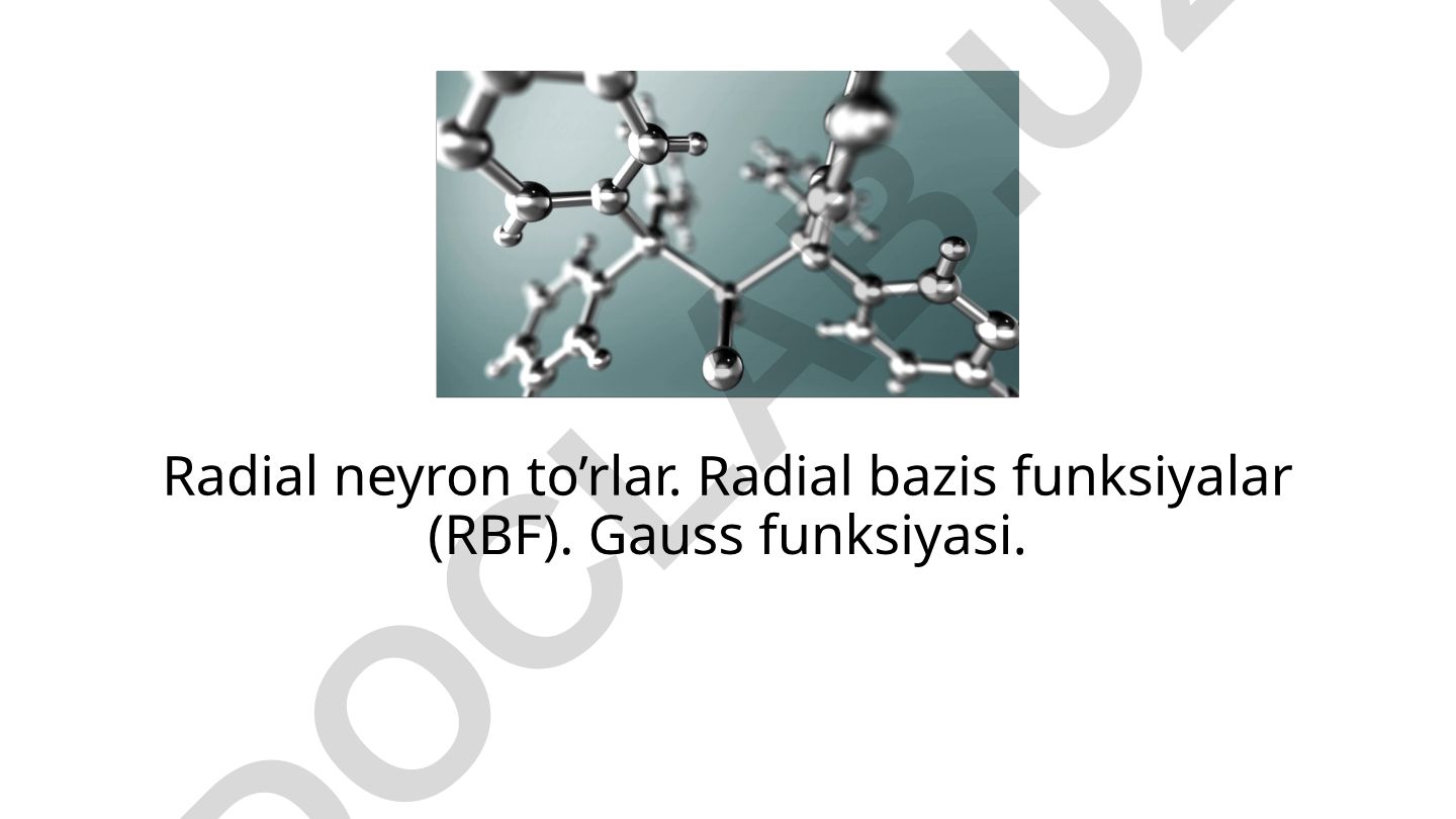 Radial neyron to'rlar va radial bazis funksiyalari