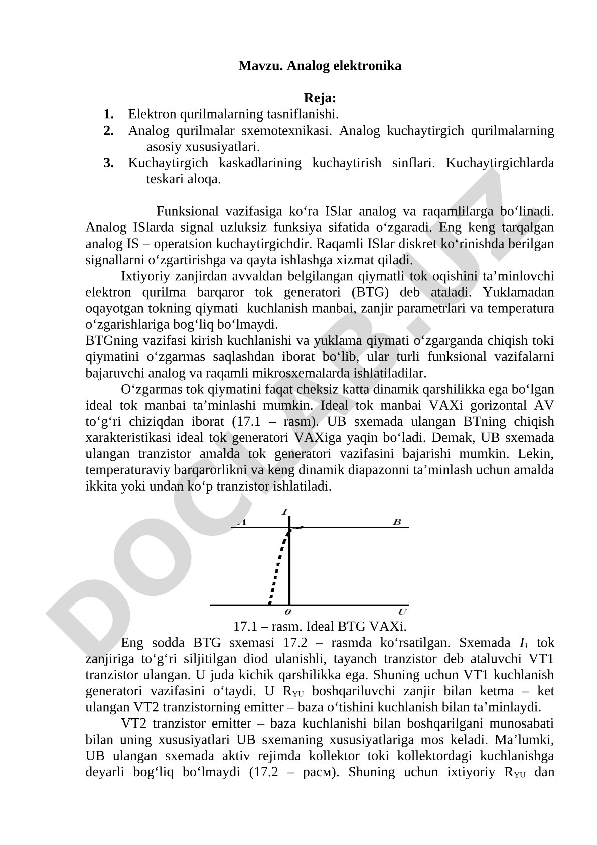 Analog elektronika kurs ishi