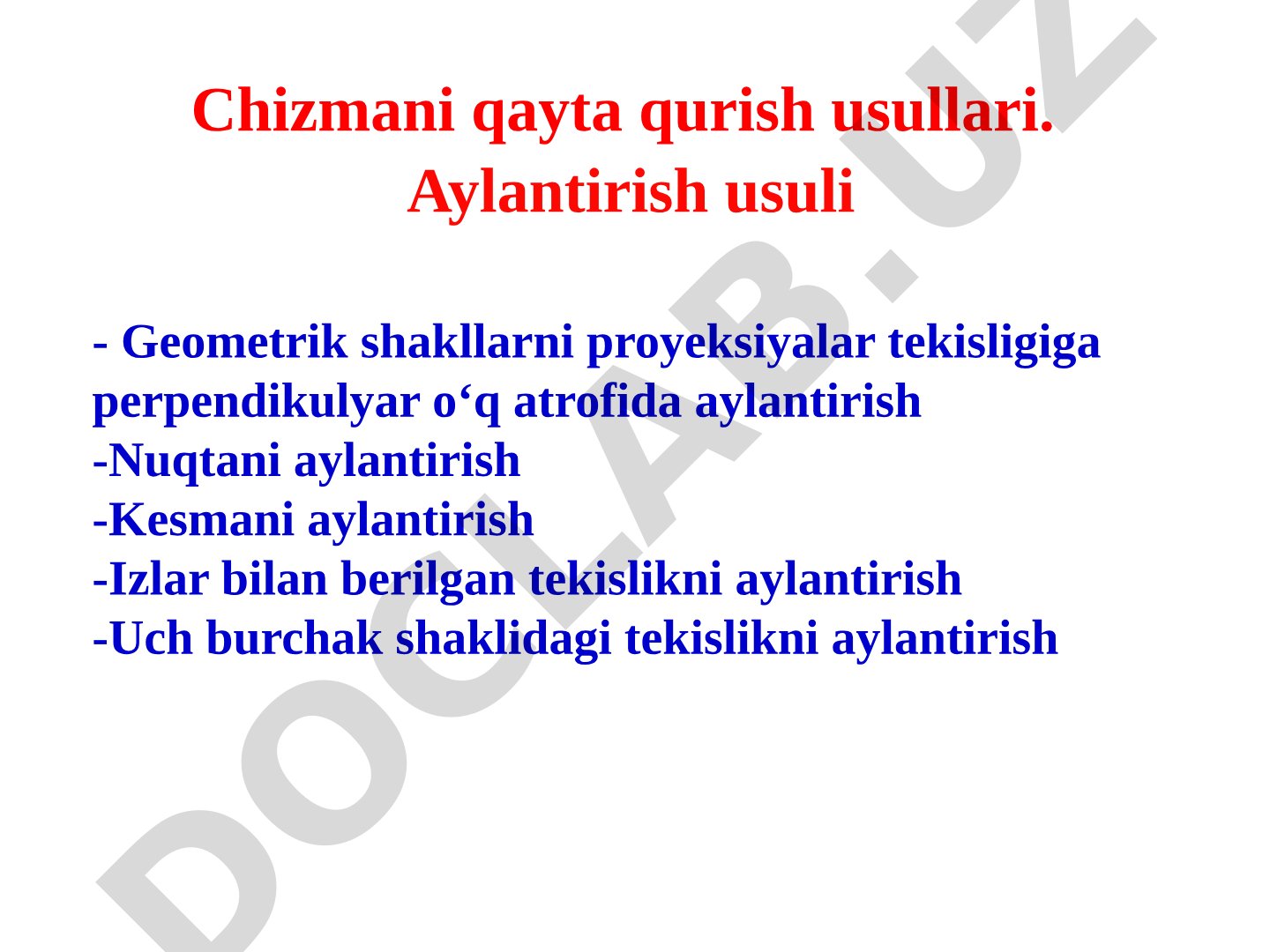 Geometrik shakllarni aylantirish taqdimoti