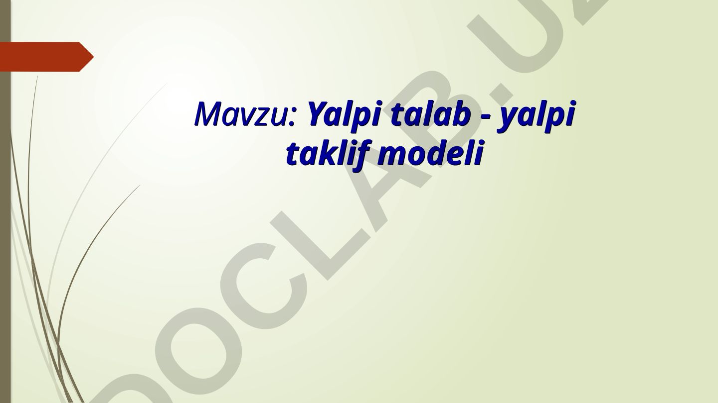 Yalpi talab - yalpi taklif modeli