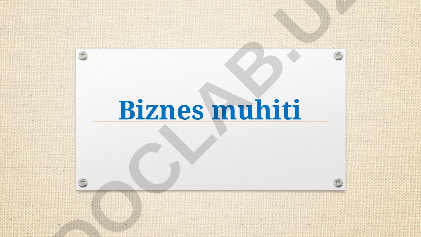 Biznes muhiti va PESTLE tahlili